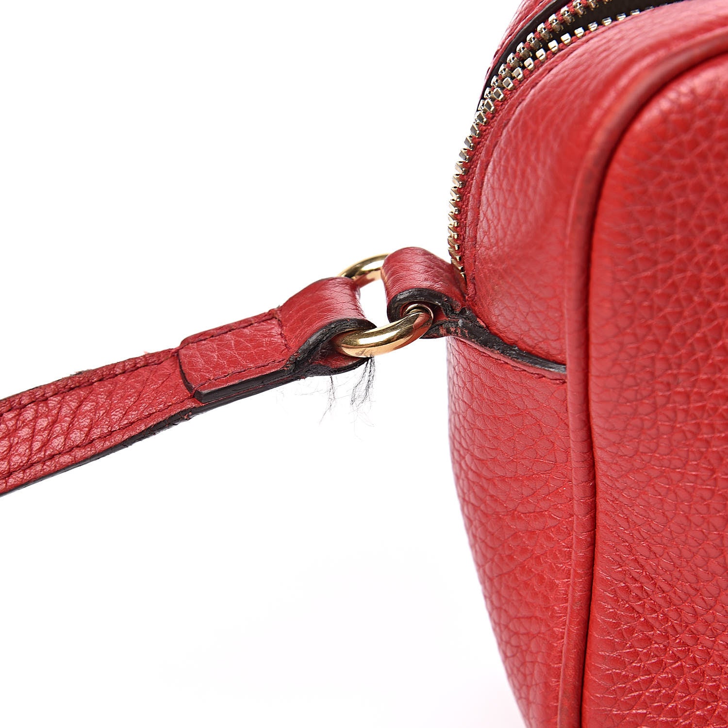 Gucci Pebbled Calfskin Small Soho Disco Bag Vibrant Red 12 of 16