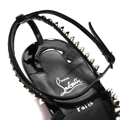 Christian Louboutin Patent Calfskin Spike So Me Tonguetta Flat Sandals 41 Black 10 of 11