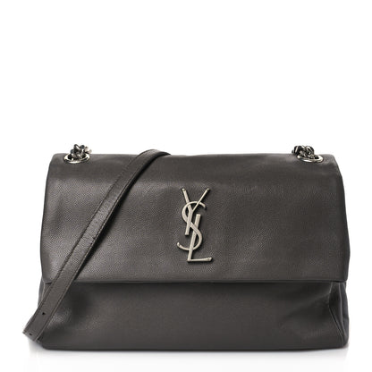 Saint Laurent Grain De Poudre Medium West Hollywood Monogram Fold-Over Earth 1 of 9