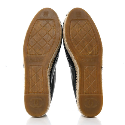 Chanel Lambskin Quilted CC Espadrilles 38 Black 5 of 8