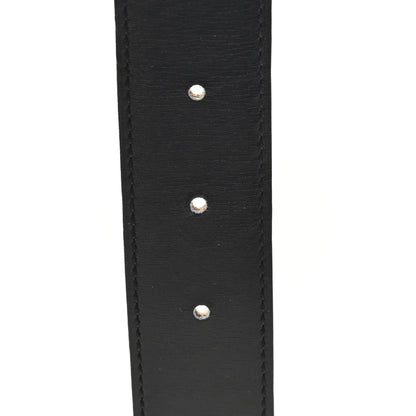 Hermes Box Courchevel 24mm Constance H Belt  70 28 Black Gold 4 of 6