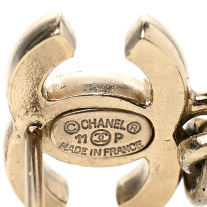 Chanel Crystal CC Camellia Drop Earrings Gold 4 of 7