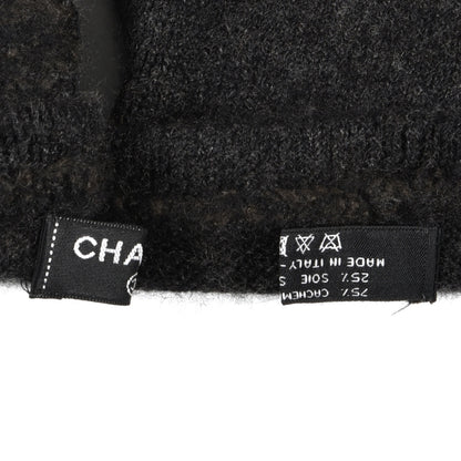 Chanel Cashmere Silk CC Gloves Dark Grey 3 of 3