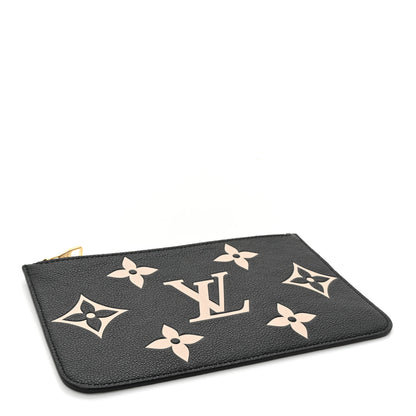 Louis Vuitton Empreinte Monogram Giant Neverfull MM Pochette Black Beige 4 of 8