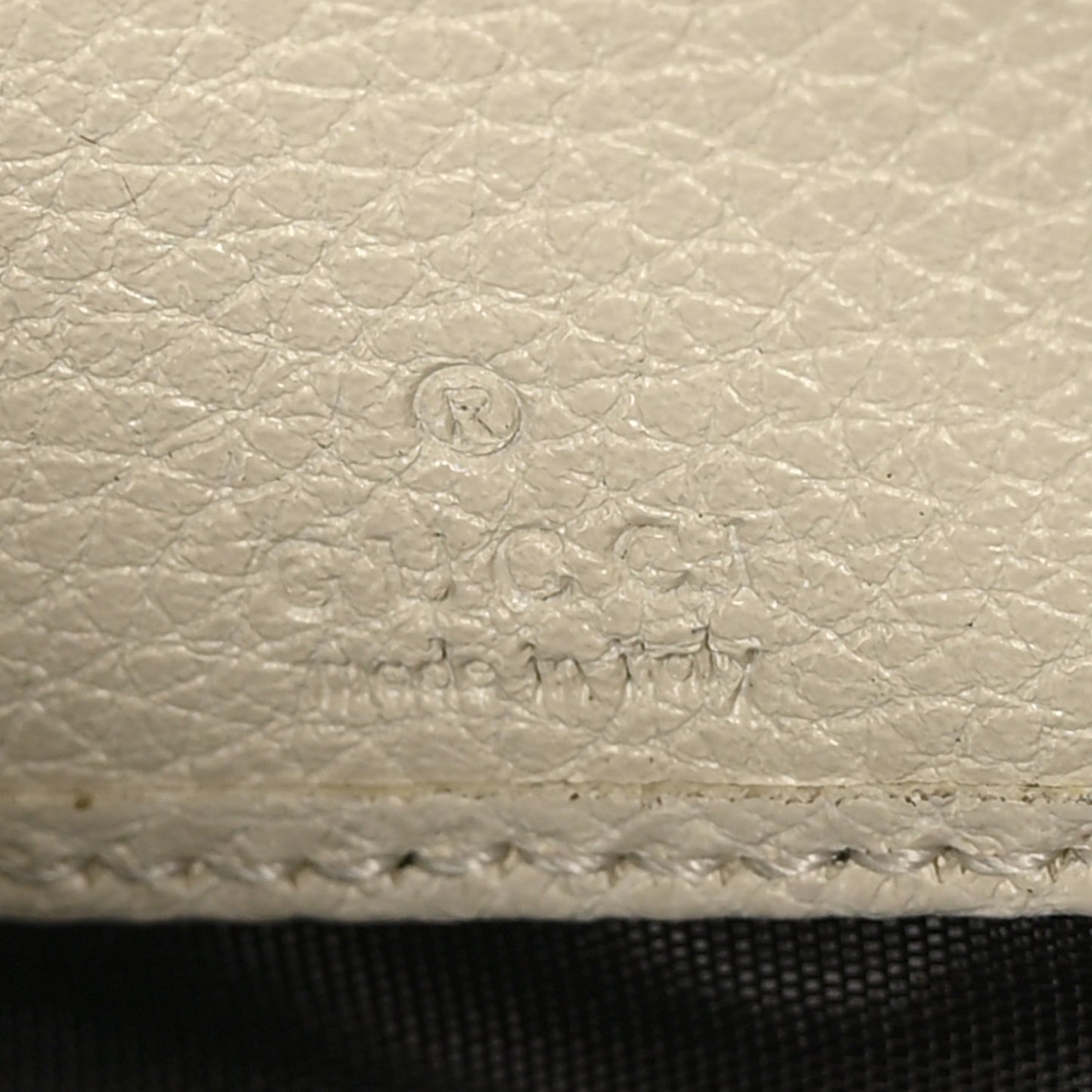 Calfskin Logo Zip Around Wallet White