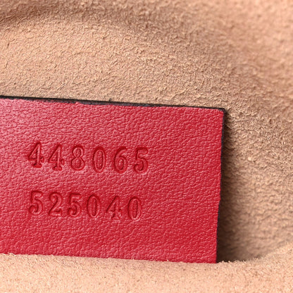 Gucci Calfskin Matelasse Mini GG Marmont Chain Shoulder Bag Hibiscus Red 6 of 9