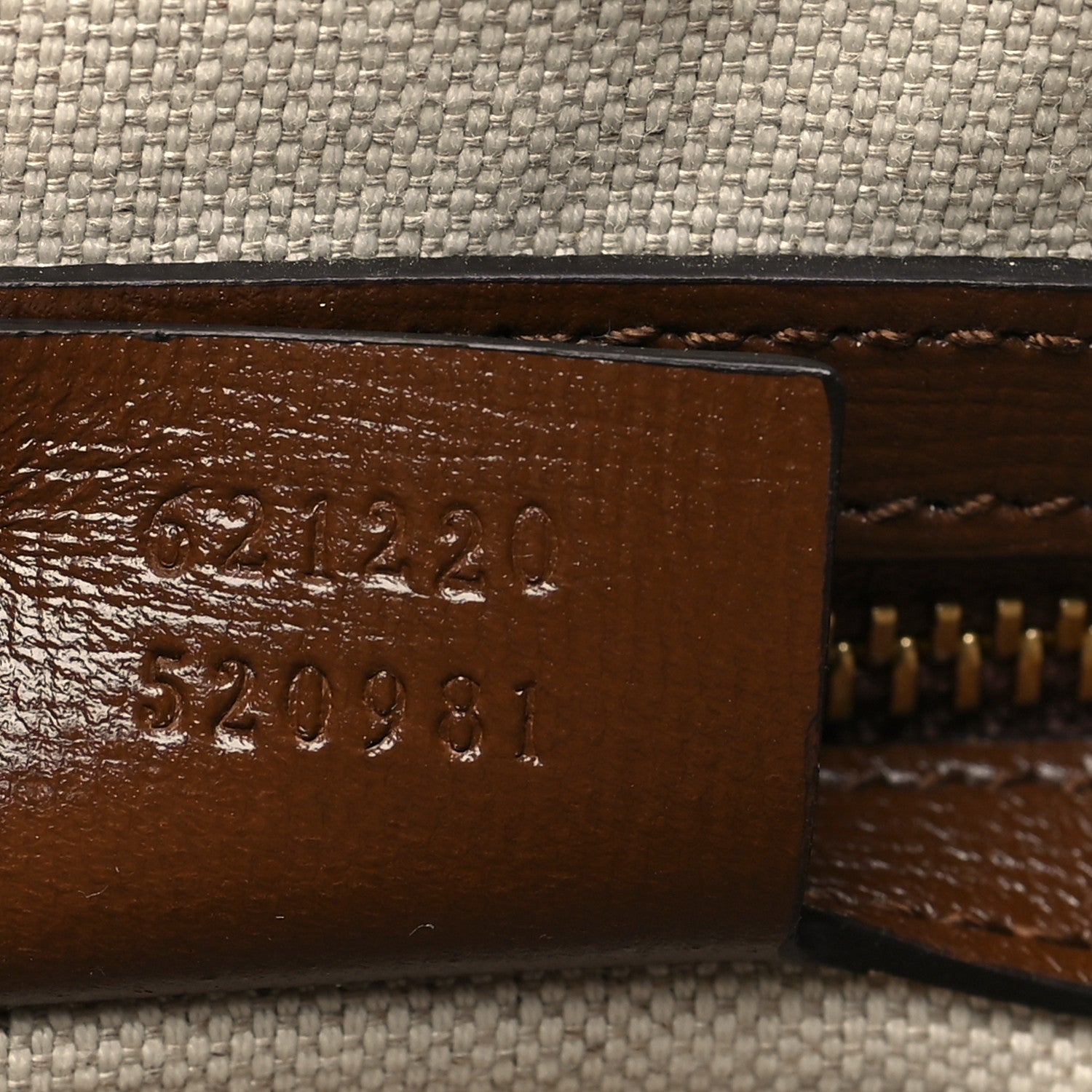 Gucci GG Supreme Monogram Azalea Calfskin Small Horsebit 1955 Top Handle Bag Beige Ebony Brown Sugar 7 of 11