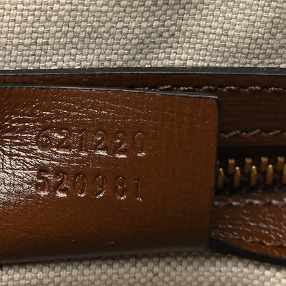 Gucci GG Supreme Monogram Azalea Calfskin Small Horsebit 1955 Top Handle Bag Beige Ebony Brown Sugar 7 of 11