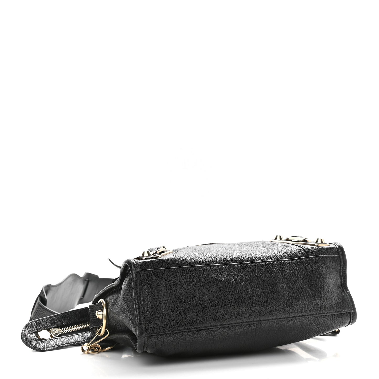 Chevre Gold Metallic Edge Hardware Mini City Black