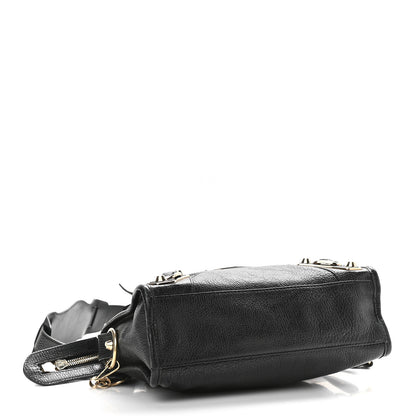Balenciaga Chevre Gold Metallic Edge Hardware Mini City Black 4 of 10