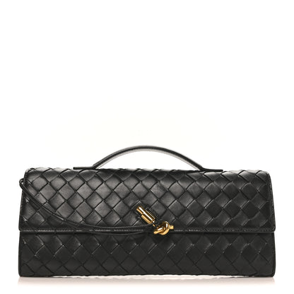 Bottega Veneta Nappa Intrecciato Long Andiamo Top Handle Clutch Black 1 of 7