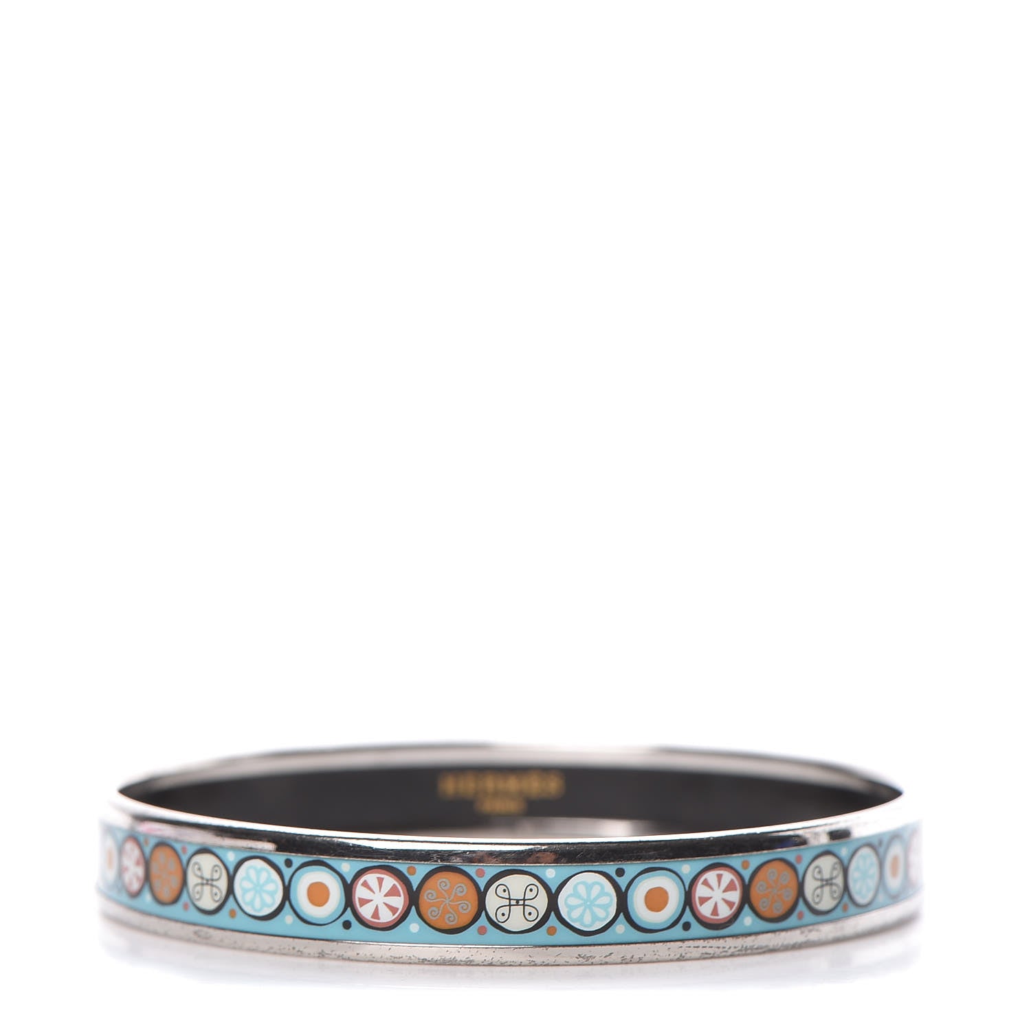 Hermes Enamel Narrow Printed Bracelet 70 1 of 7