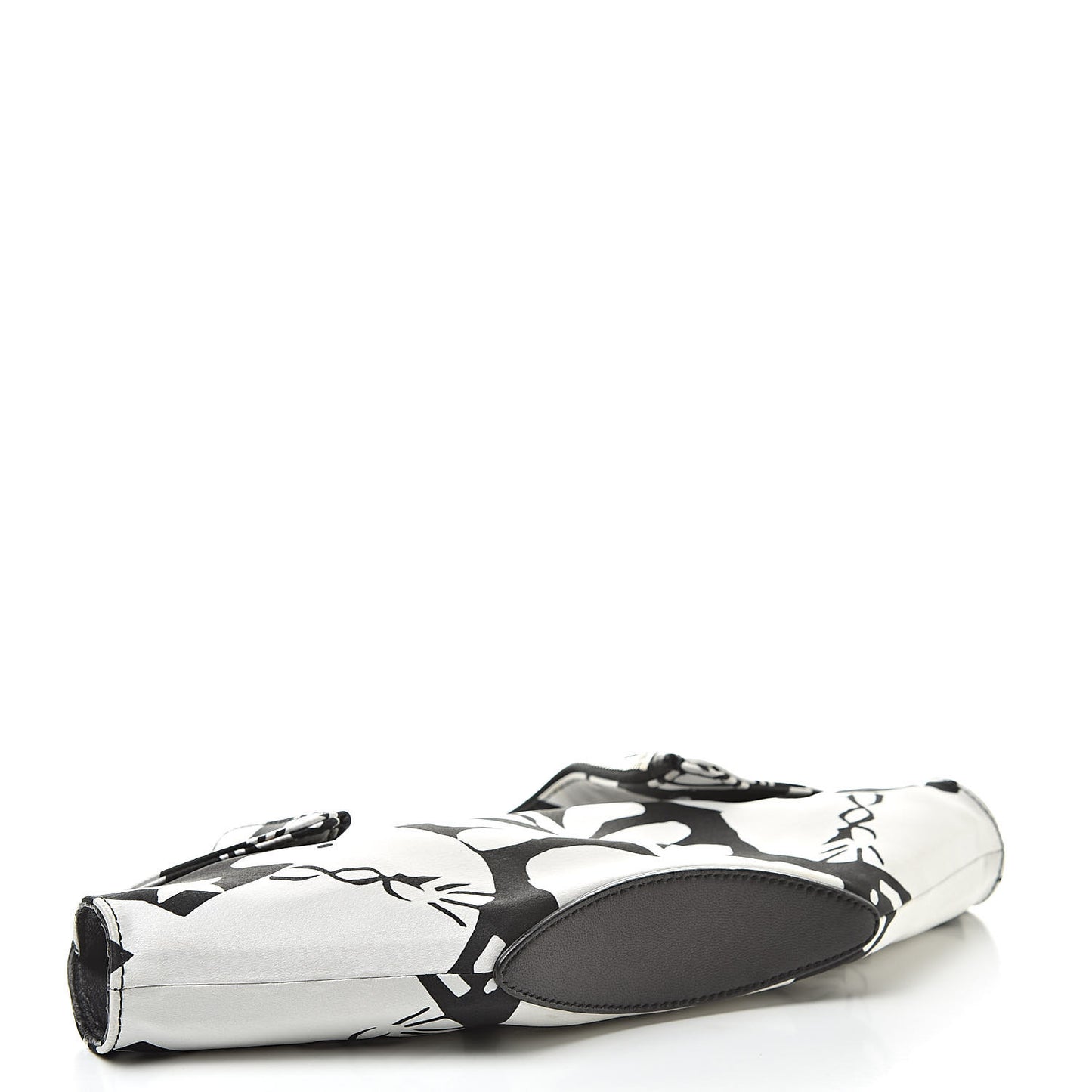 Silk De Manta Naive Pagan Print Clutch Black White