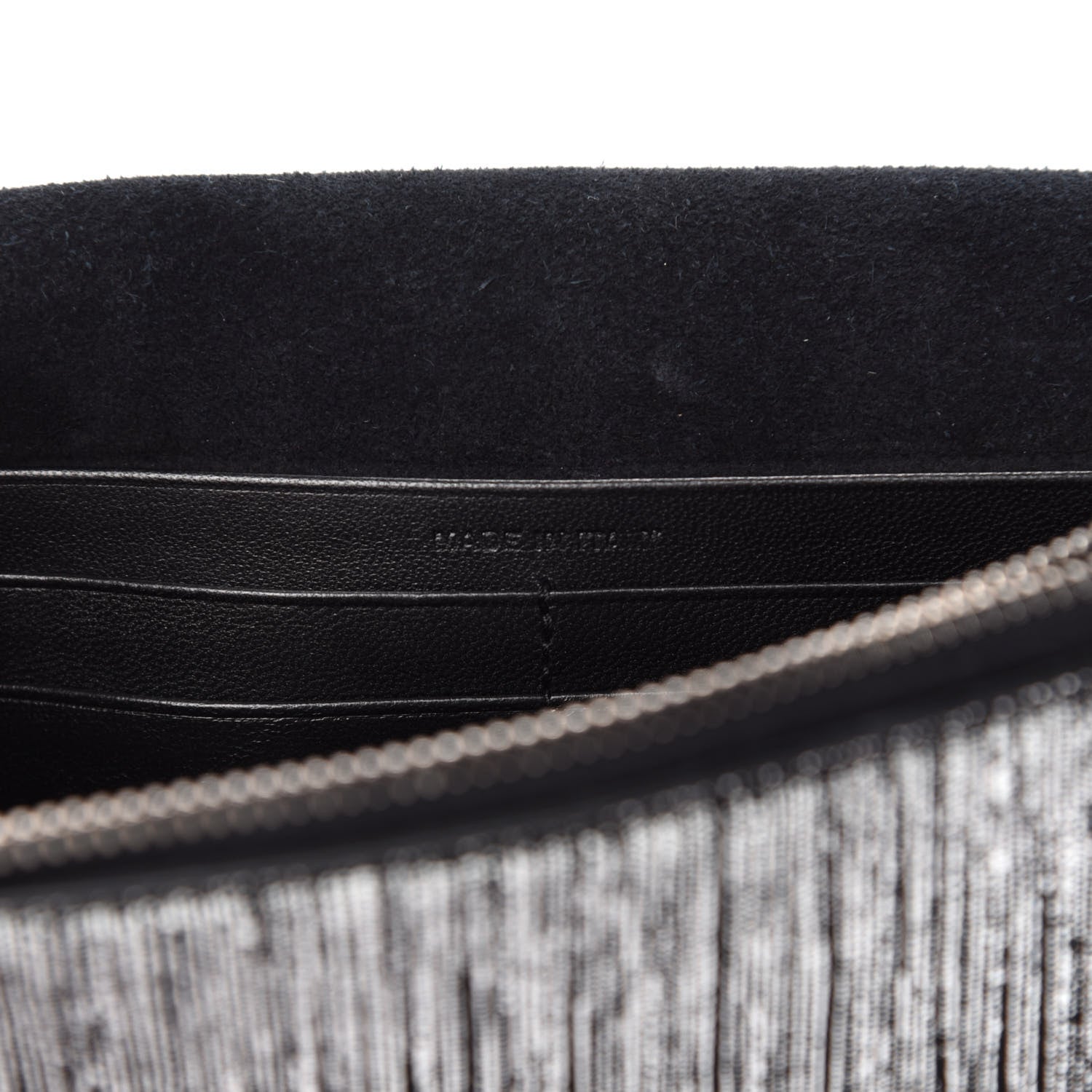 Saint Laurent Metallic Suede Classic Monogram Kate Tassel Chain Wallet Black Silver 9 of 10