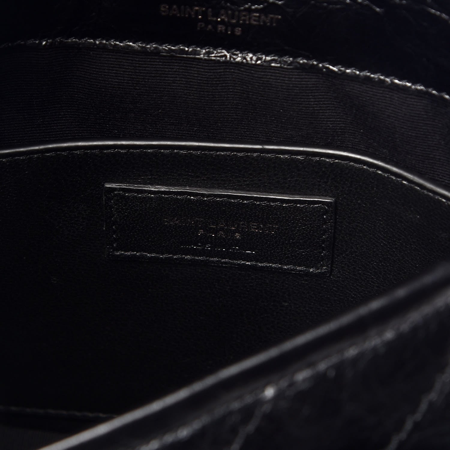 Saint Laurent Crinkled Calfskin Matelasse Monogram Baby Niki Chain Satchel Black 6 of 10