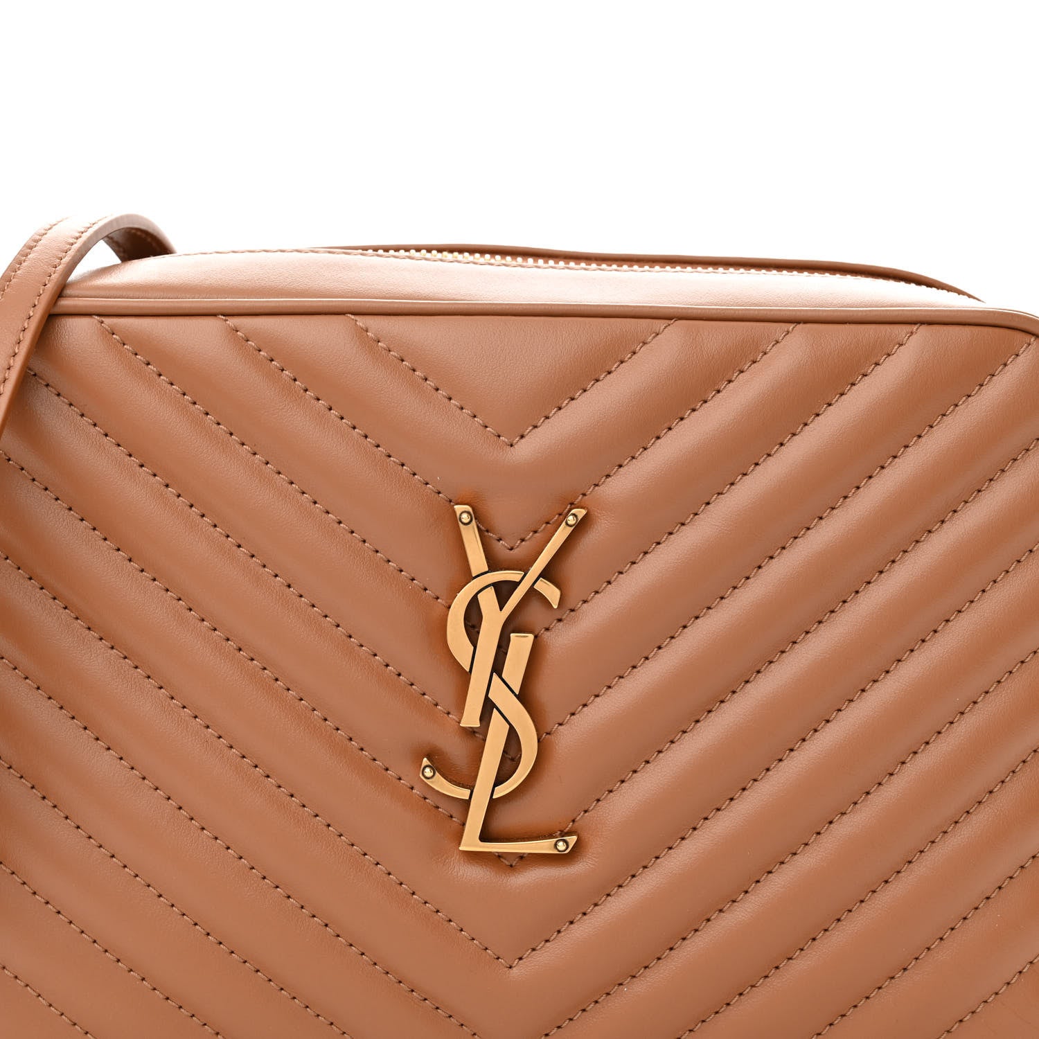 Saint Laurent Calfskin Matelasse Monogram Lou Camera Bag Cinnamon 8 of 11