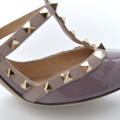 Valentino Garavani Patent Rockstud Ankle Strap 100mm Pumps 39.5 Dark Mauve Poudre 8 of 16
