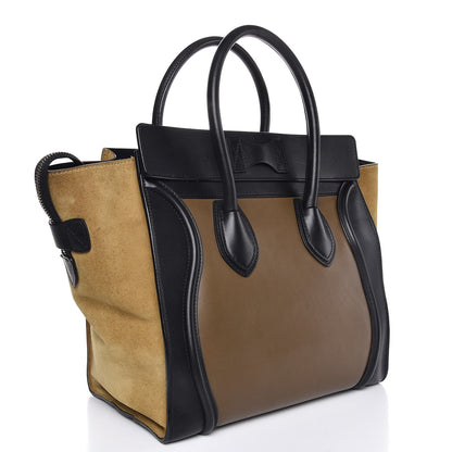Celine Satin Calfskin Suede Mini Tri-Color Luggage Beige 3 of 10