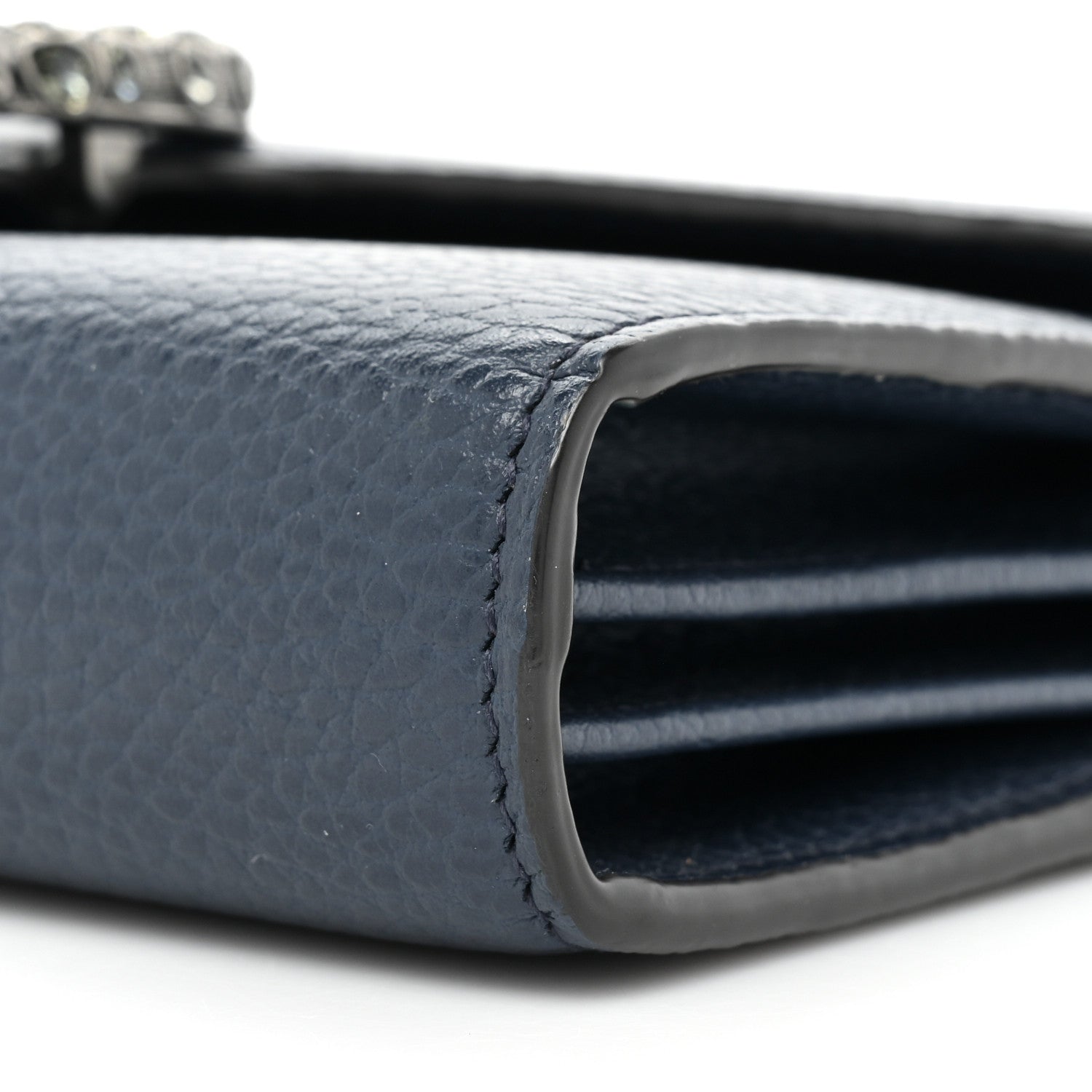 Gucci Dollar Calfskin Crystal Mini Dionysus Chain Wallet Blue Agata Black Diamond 11 of 15