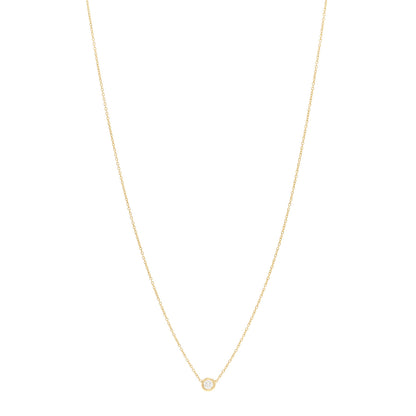 Roberto Coin 18K Yellow Gold Diamond .10ct Diamonds By The Inch Solitaire Necklace 1 of 4