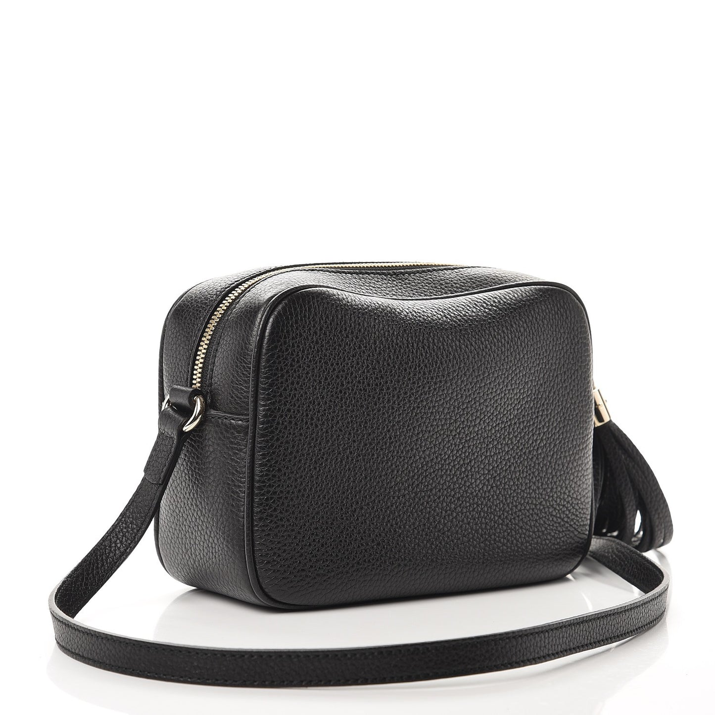 Pebbled Calfskin Small Soho Disco Bag Black