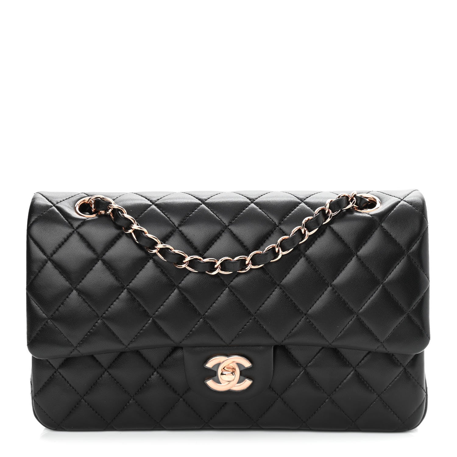 Chanel Lambskin Quilted Medium Double Flap Black 1 of 14