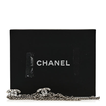 Chanel Crystal Baguette CC Chain Drop Earrings Silver 5 of 5