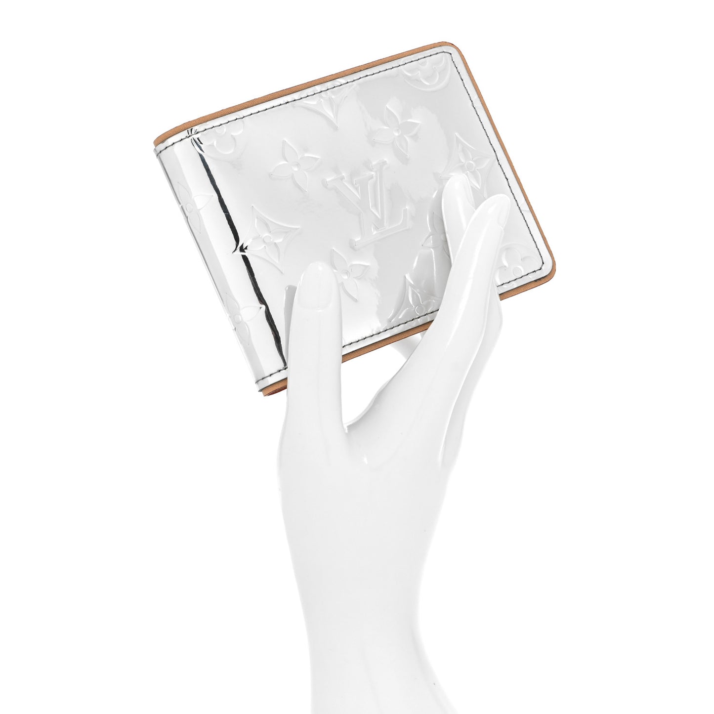 Monogram Mirror Slender Wallet Silver