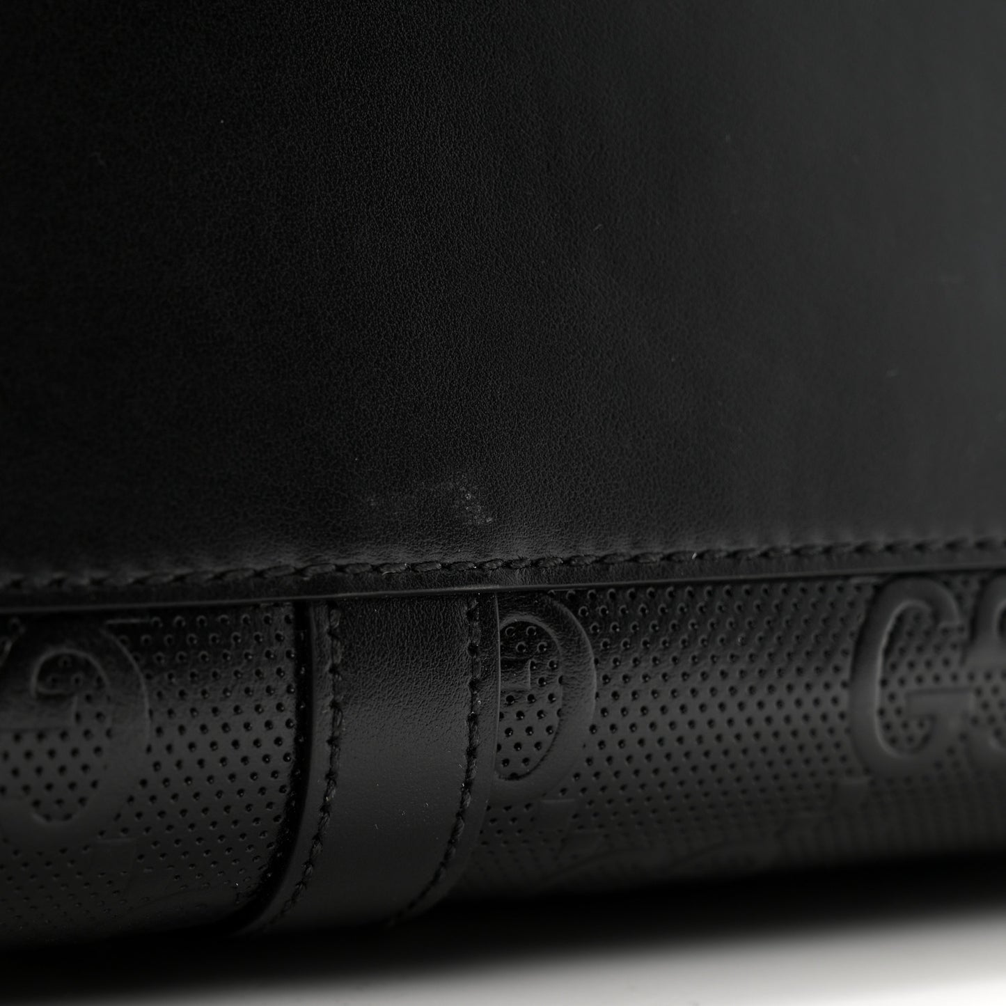 Calfskin GG Tennis Embossed Duffle Bag Black