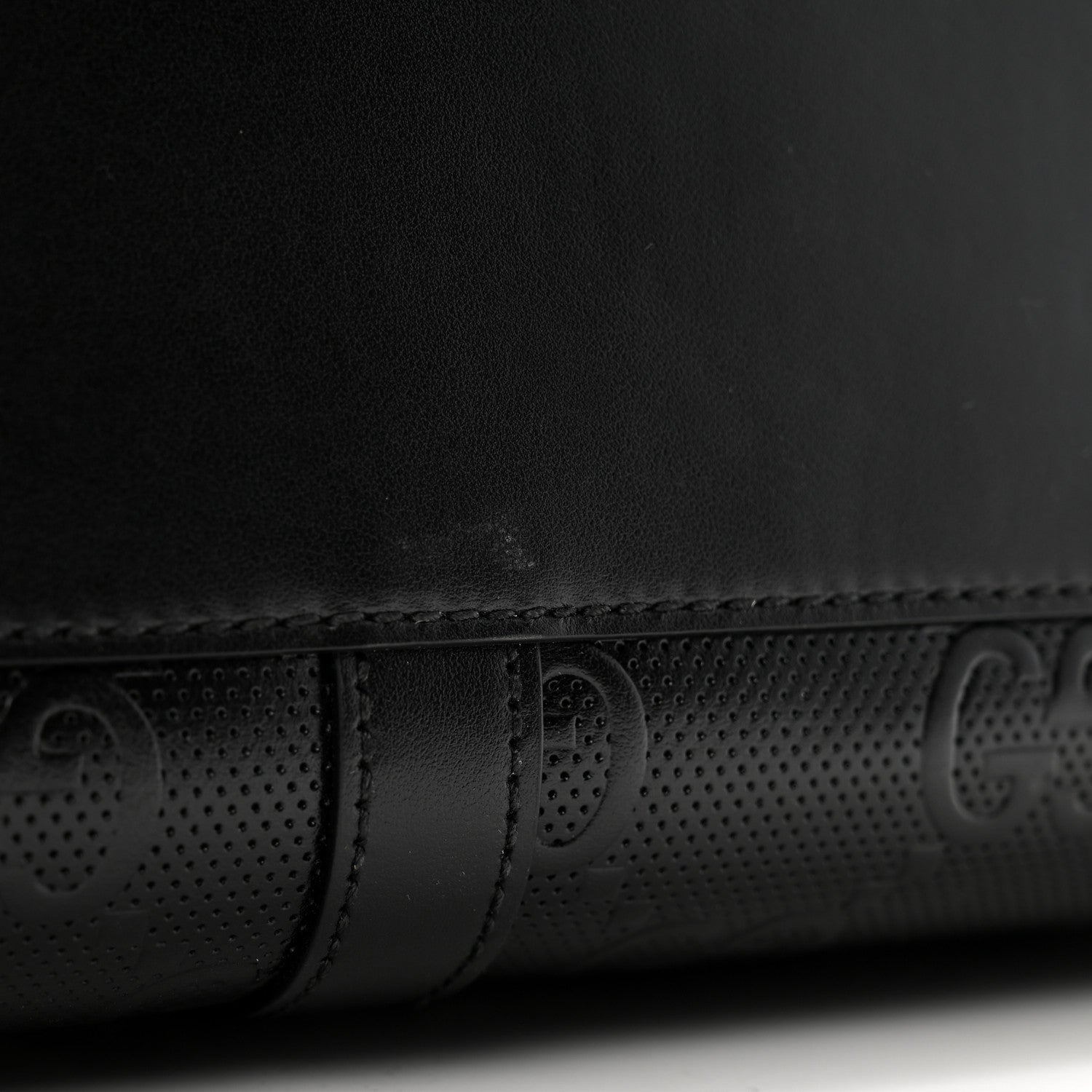 Gucci Calfskin GG Tennis Embossed Duffle Bag Black 10 of 10