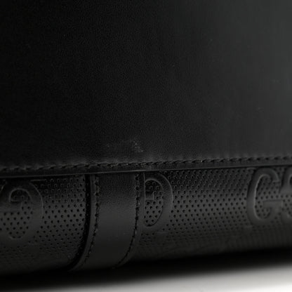 Gucci Calfskin GG Tennis Embossed Duffle Bag Black 10 of 10