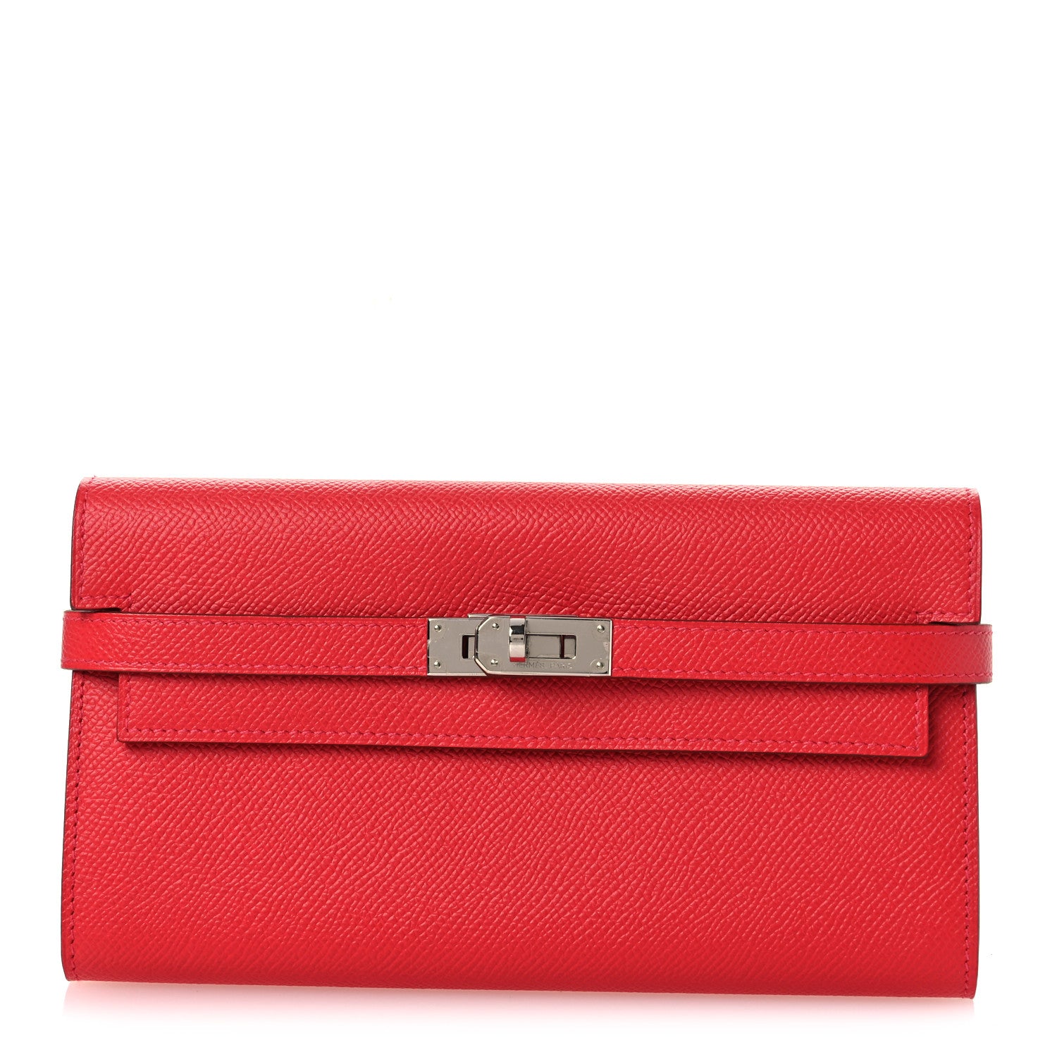 Hermes Epsom Kelly Longue Wallet Rouge Casaque 1 of 9