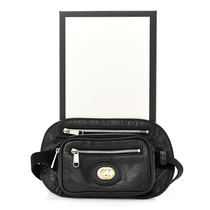 Gucci Fluffy Calfskin Morpheus Double Zip Belt Bag Black 12 of 12