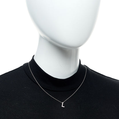 Tiffany Platinum Diamond Letters L Pendant Necklace 2 of 5