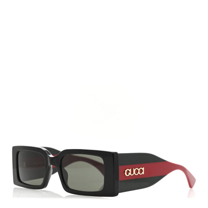 Gucci Acetate Web Frame Rectangle Sunglasses GG1860S Black Multicolor 1 of 8