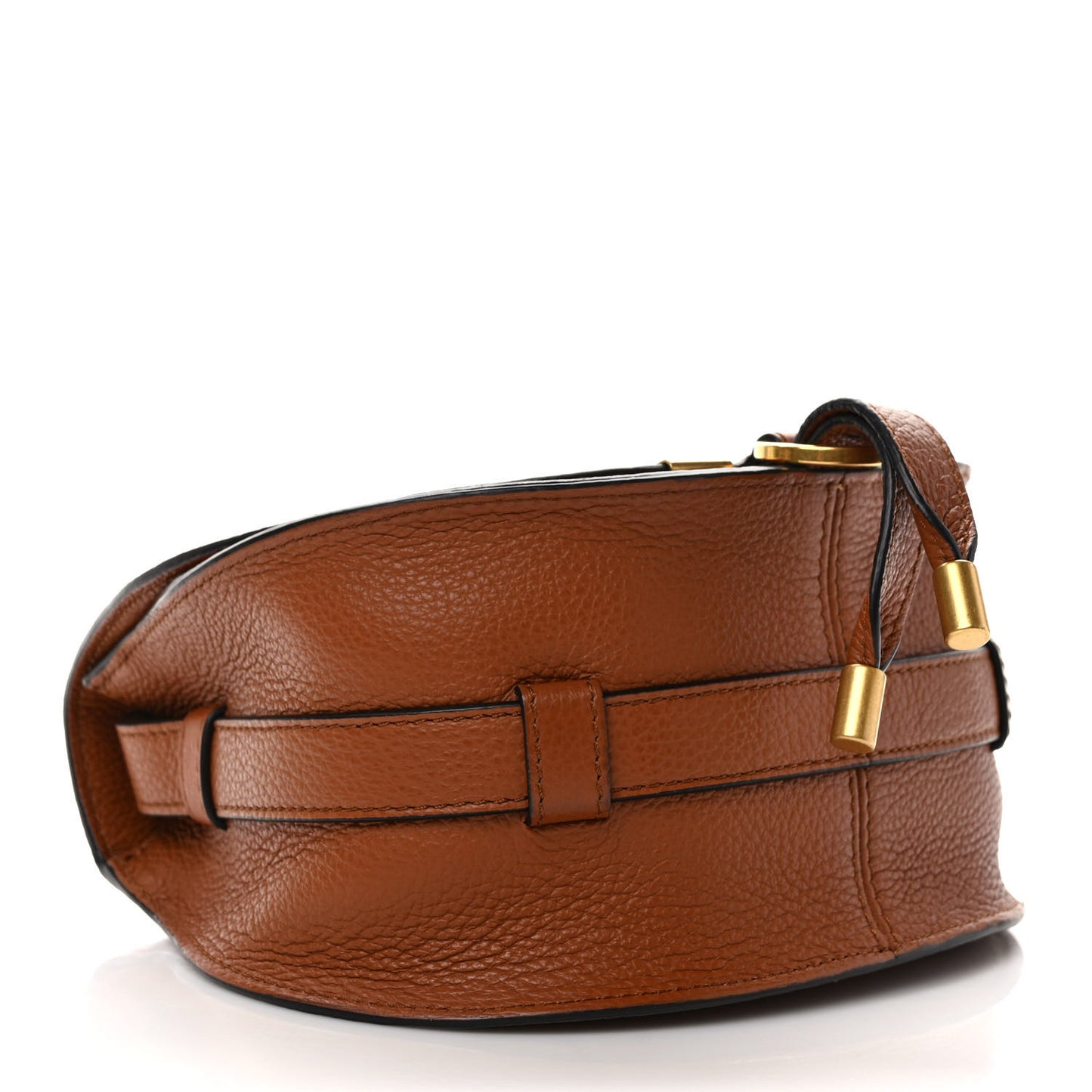 Calfskin Mini Marcie Round Crossbody Bag Tan