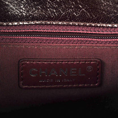 Chanel Shiny Goatskin Quilted Medium Double Chained Messenger Flap Dark Burgundy 6 of 7
