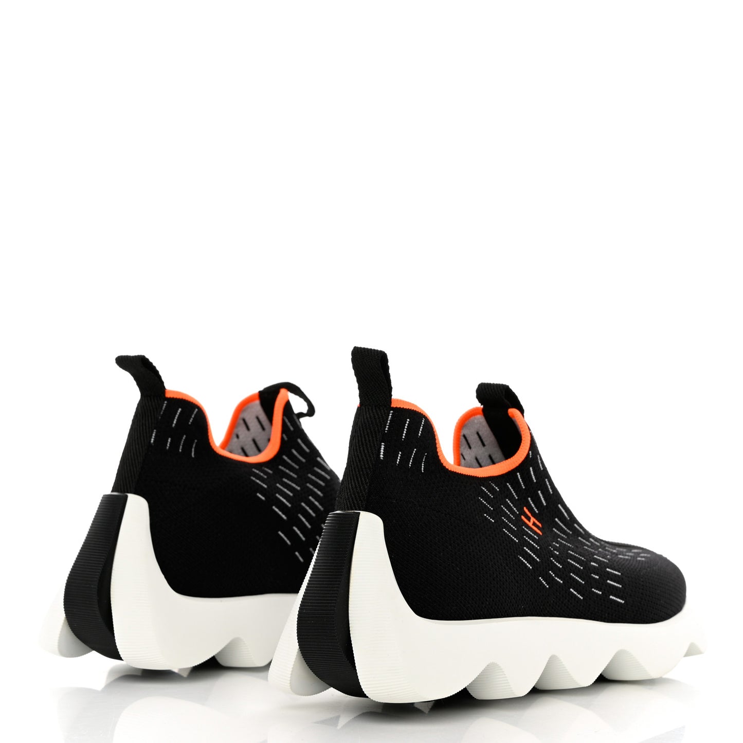 Technical Canvas Goatskin Womens Eclair Sneakers 38.5 Black