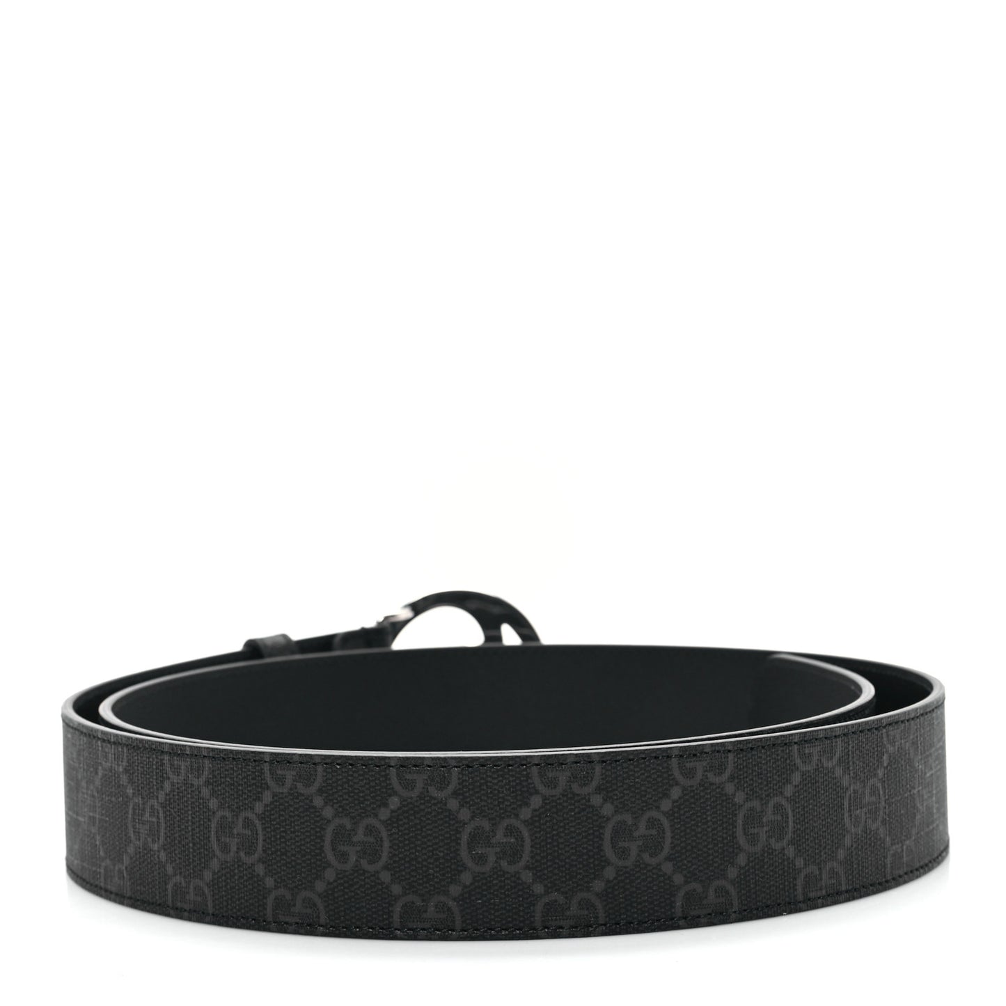 GG Supreme Monogram Textured Dollar Calfskin Blondie 40mm Belt 110 44 Black