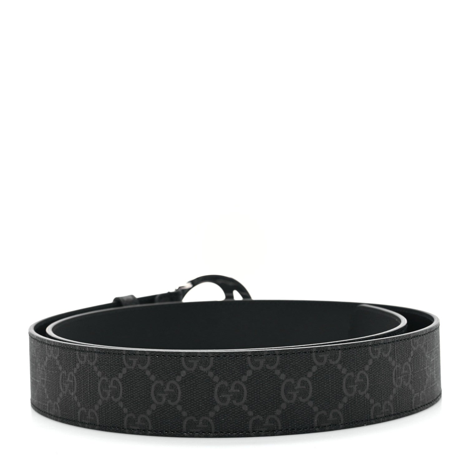 Gucci GG Supreme Monogram Textured Dollar Calfskin Blondie 40mm Belt 110 44 Black 2 of 4