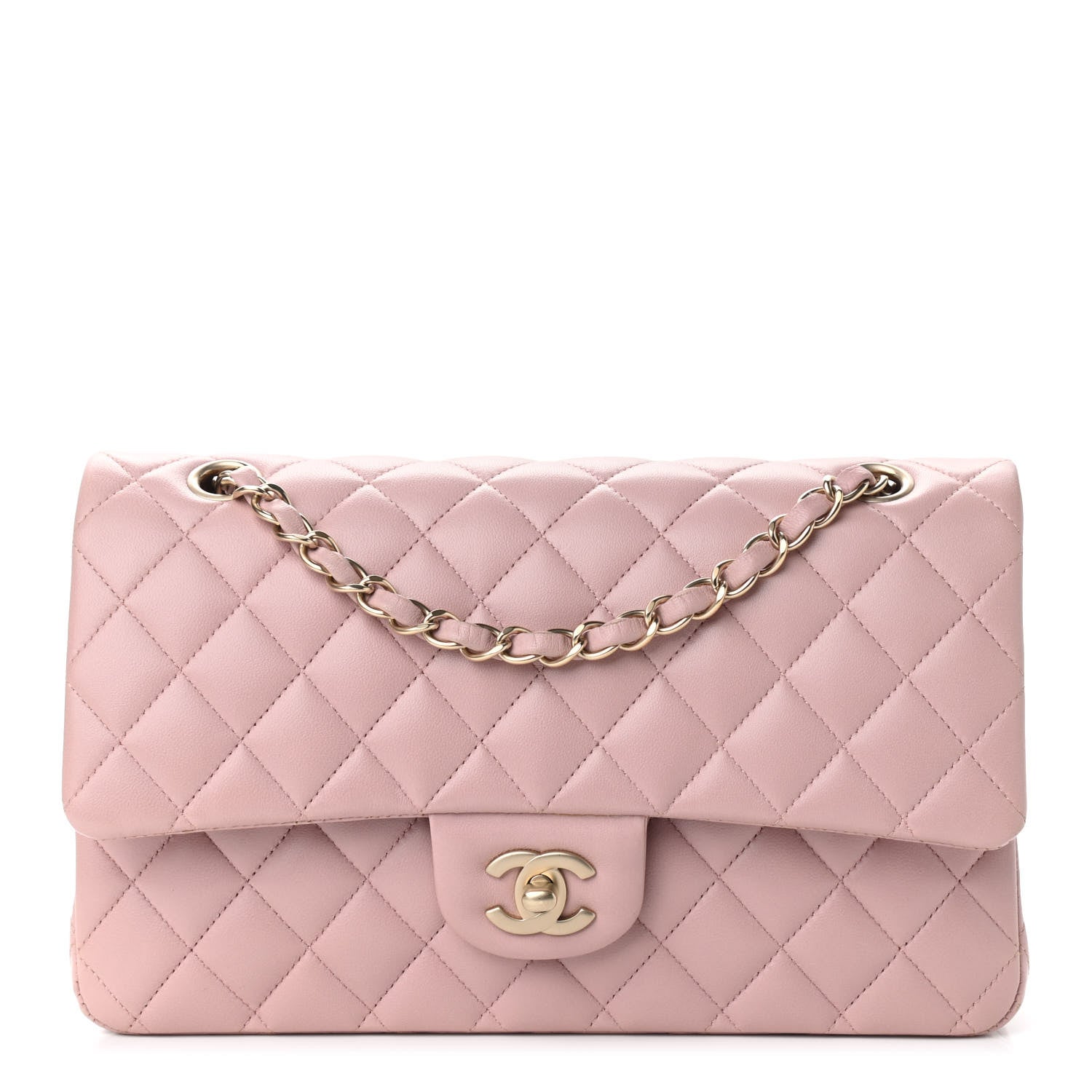 Chanel Lambskin Quilted Medium Double Flap Light Pink 1 of 11