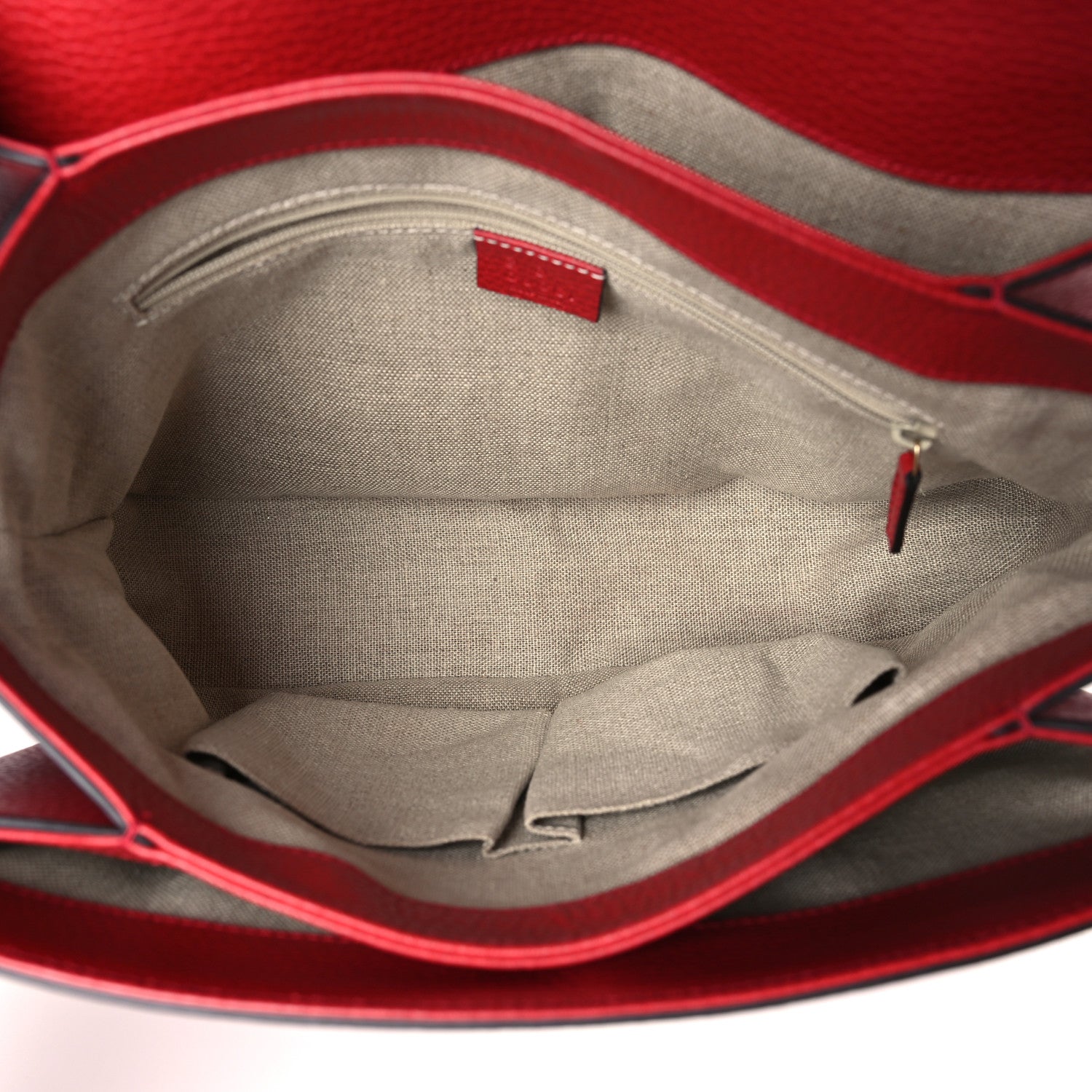 Gucci Dollar Calfskin Medium Interlocking G Top Handle Shoulder Bag Red 5 of 10