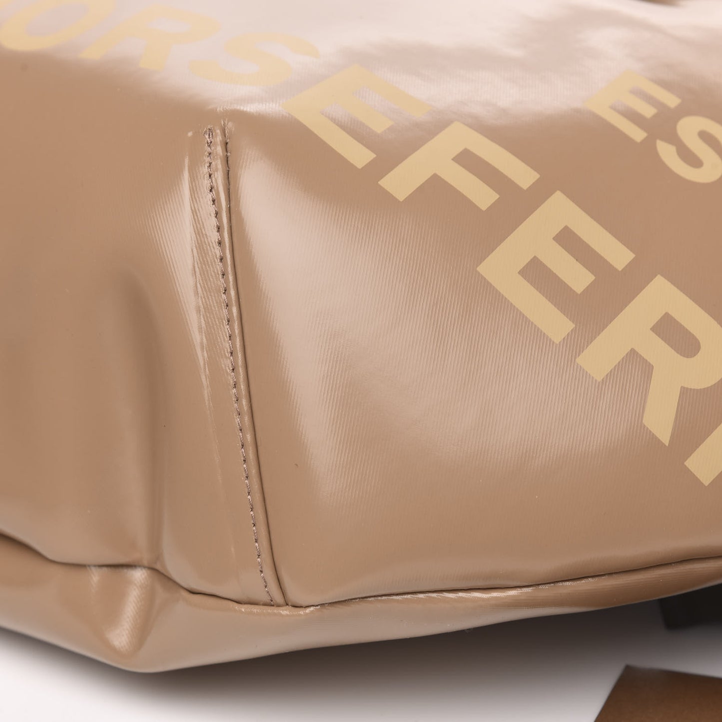 Coated Canvas Horseferry Print Extra Large Bum Bag Beige