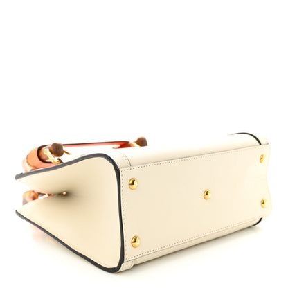 Gucci Wonka Grain Calfskin Mini Diana Tote Bag Mystic White Orange Fluo 4 of 11