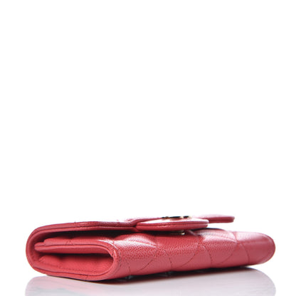 Chanel Caviar Quilted Card Holder Dark Pink 4 of 11