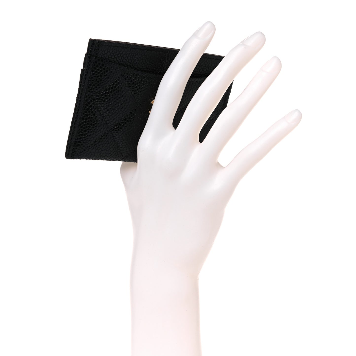 Caviar Quilted Card Holder Black