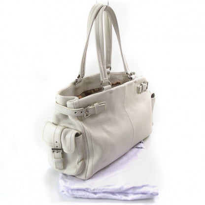 Prada Vitello Daino Tote Shoulder Bag Bianco 3 of 9