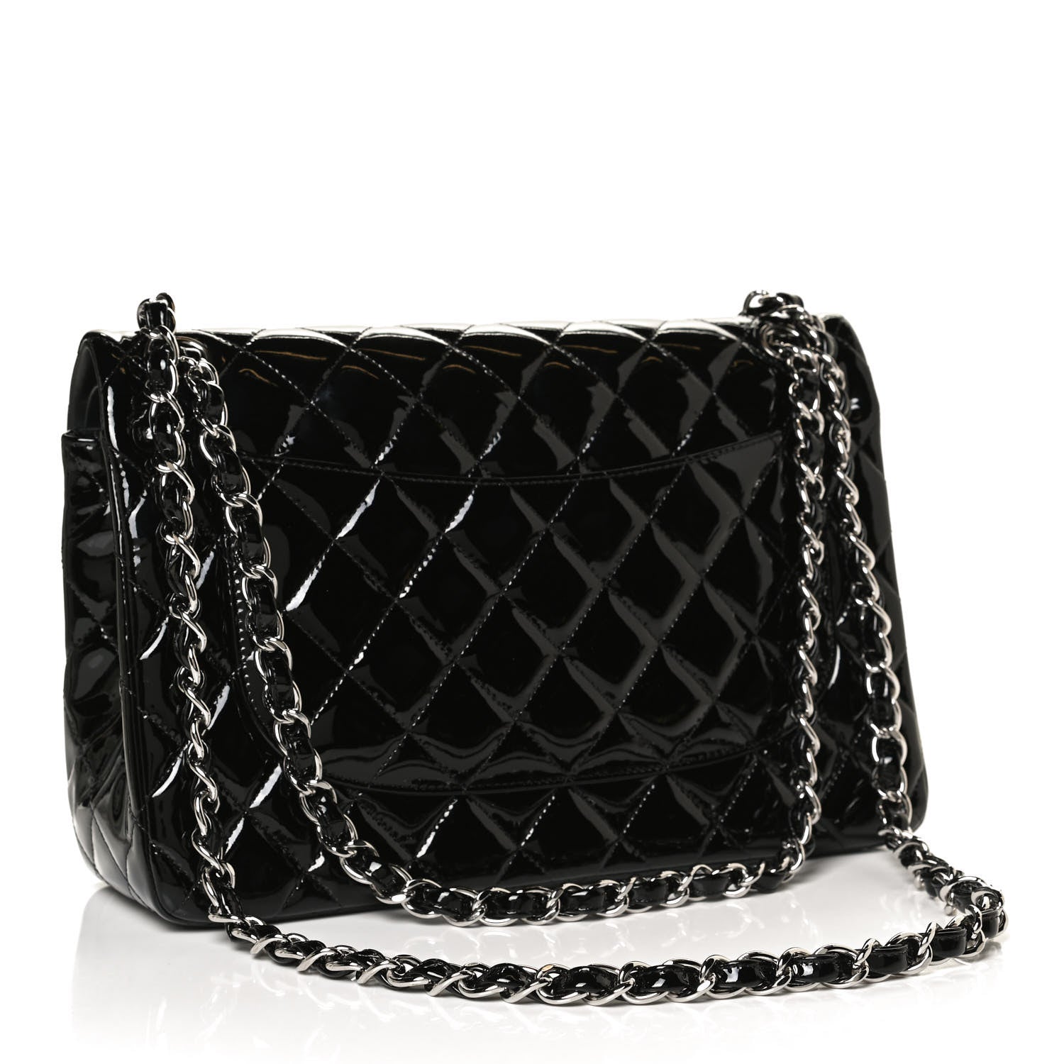 Chanel Patent Quilted Jumbo Double Flap Black 3 of 10