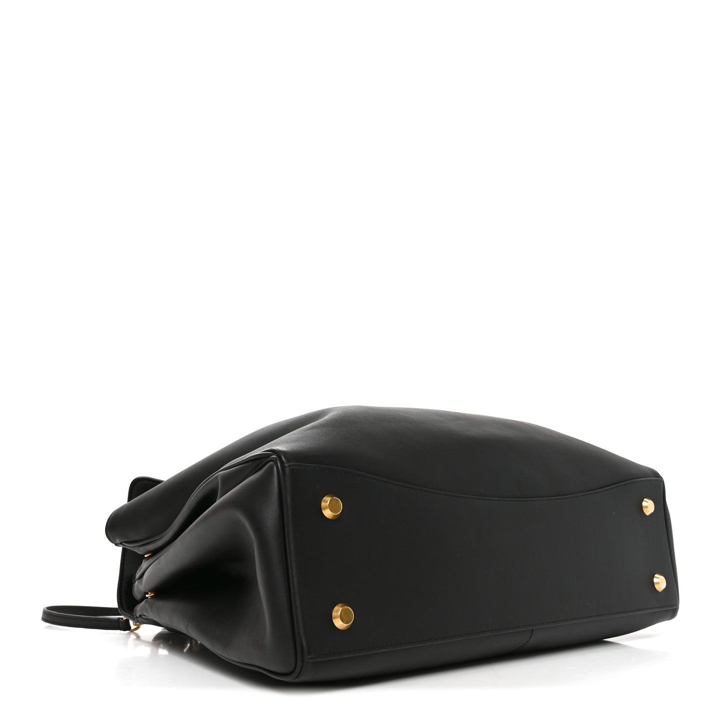 Smooth Calfskin Large Rodeo Top Handle Handbag Black