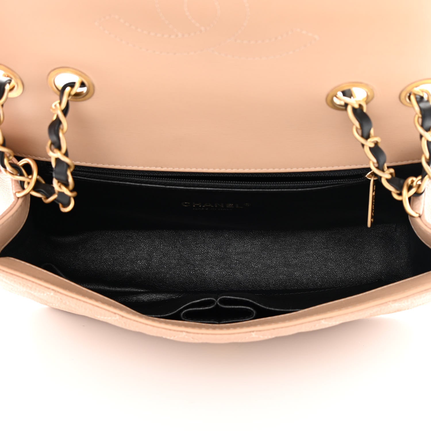 Chanel Caviar Quilted Medium CC Filigree Flap Beige Black 5 of 11